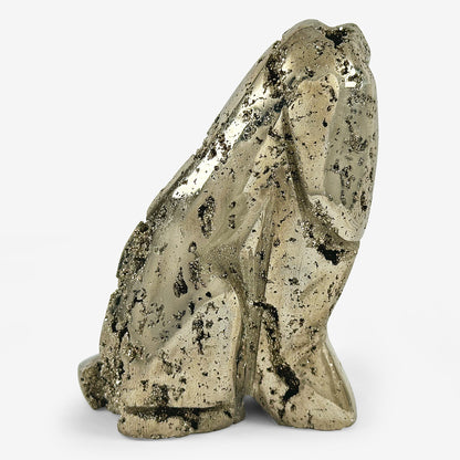 Hand-Carved Pyrite Dog Gemstone Animal Carving - Gem Avenue