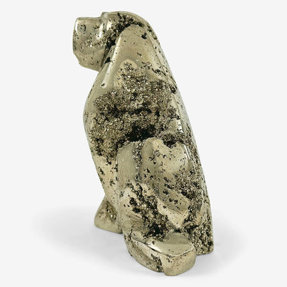 Hand-Carved Pyrite Dog Gemstone Animal Carving - Gem Avenue