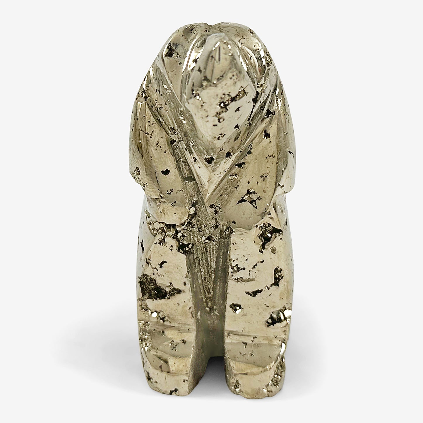 Hand-Carved Pyrite Dog Gemstone Animal Carving - Gem Avenue