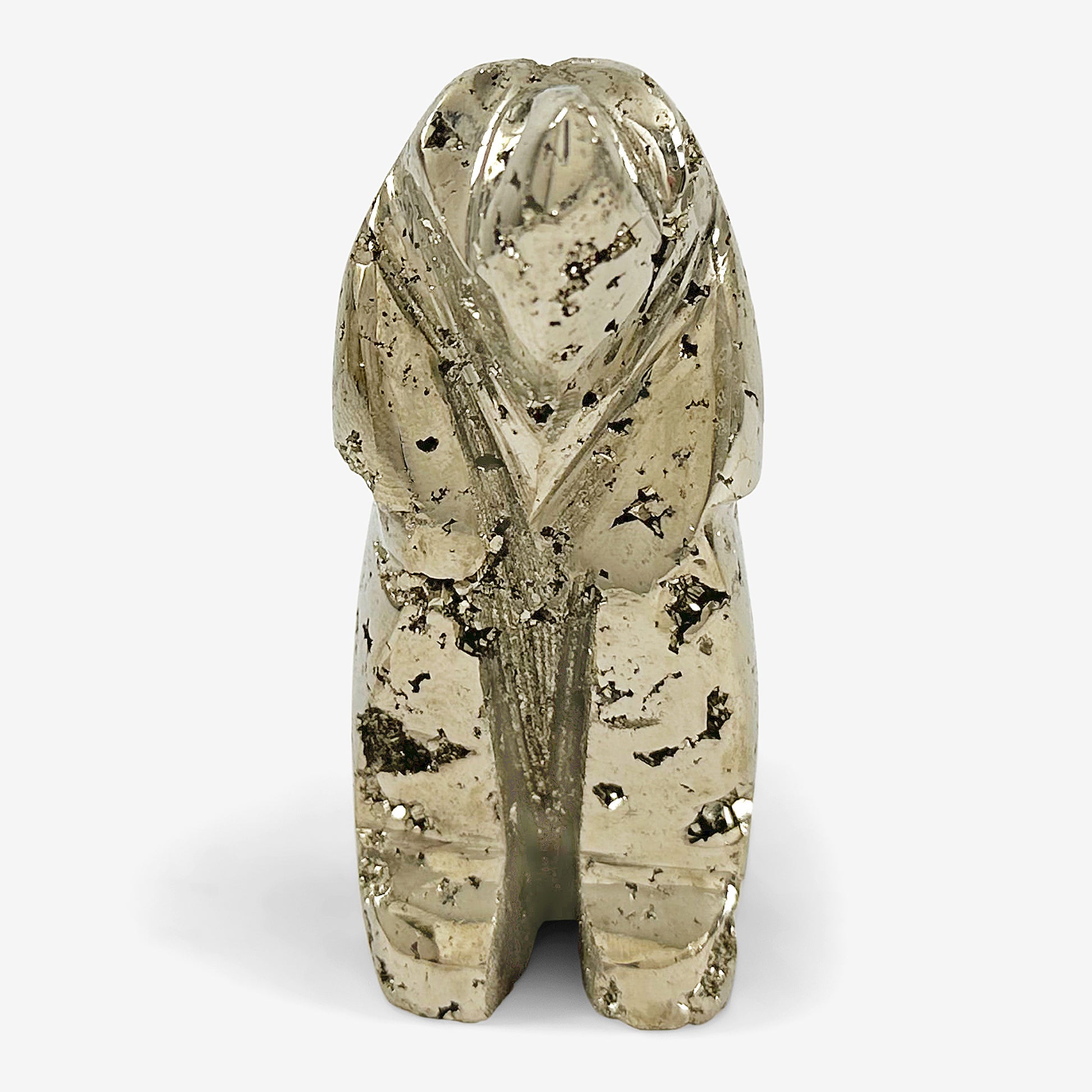 Hand-Carved Pyrite Dog Gemstone Animal Carving - Gem Avenue