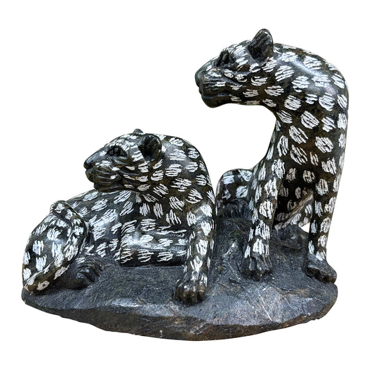 Serpentine Leopard Figurine - Gem Avenue