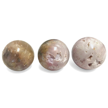 Polished Pink Dendritic Agate Crystal Sphere Decor Ball - Gem Avenue