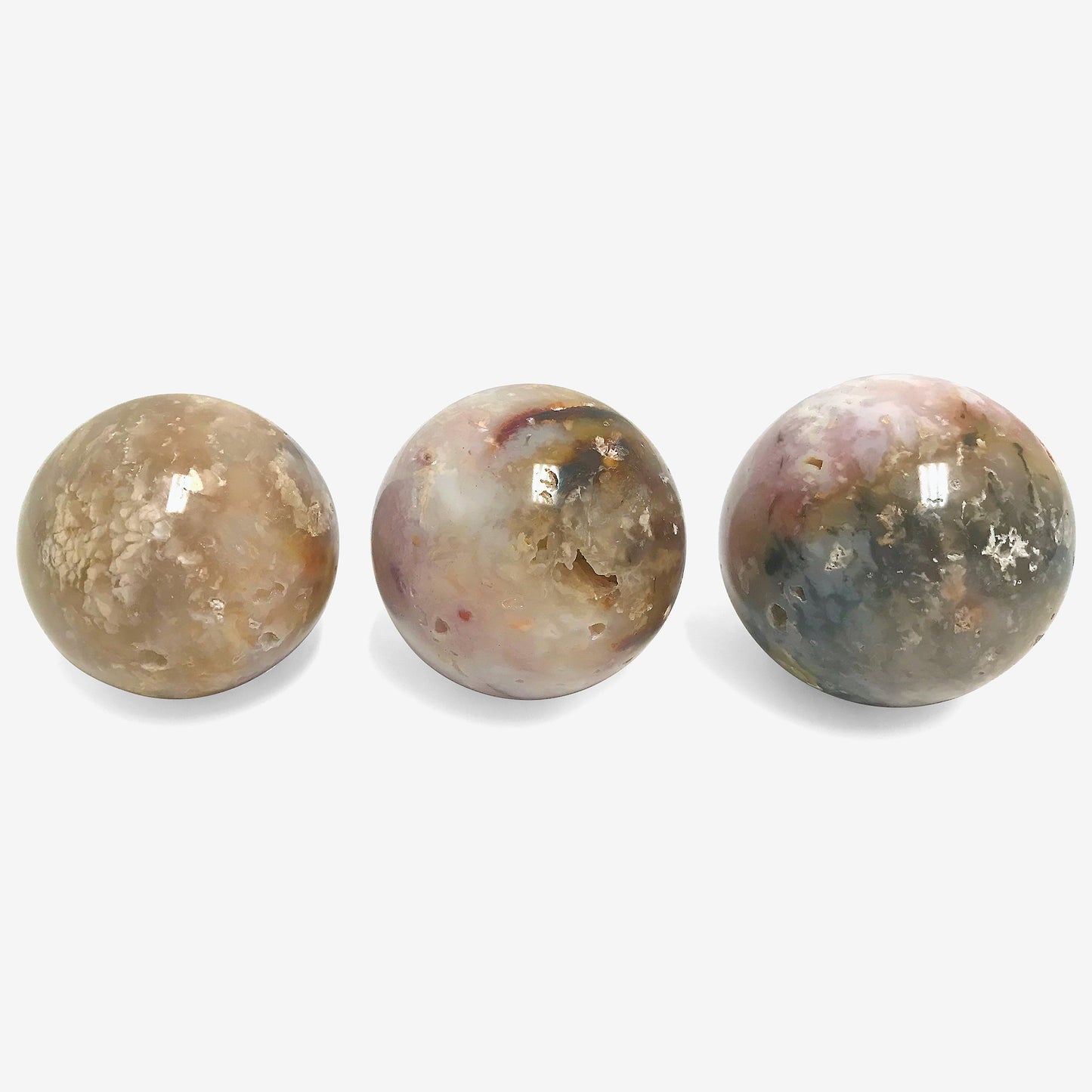 Polished Pink Dendritic Agate Crystal Sphere Decor Ball - Gem Avenue