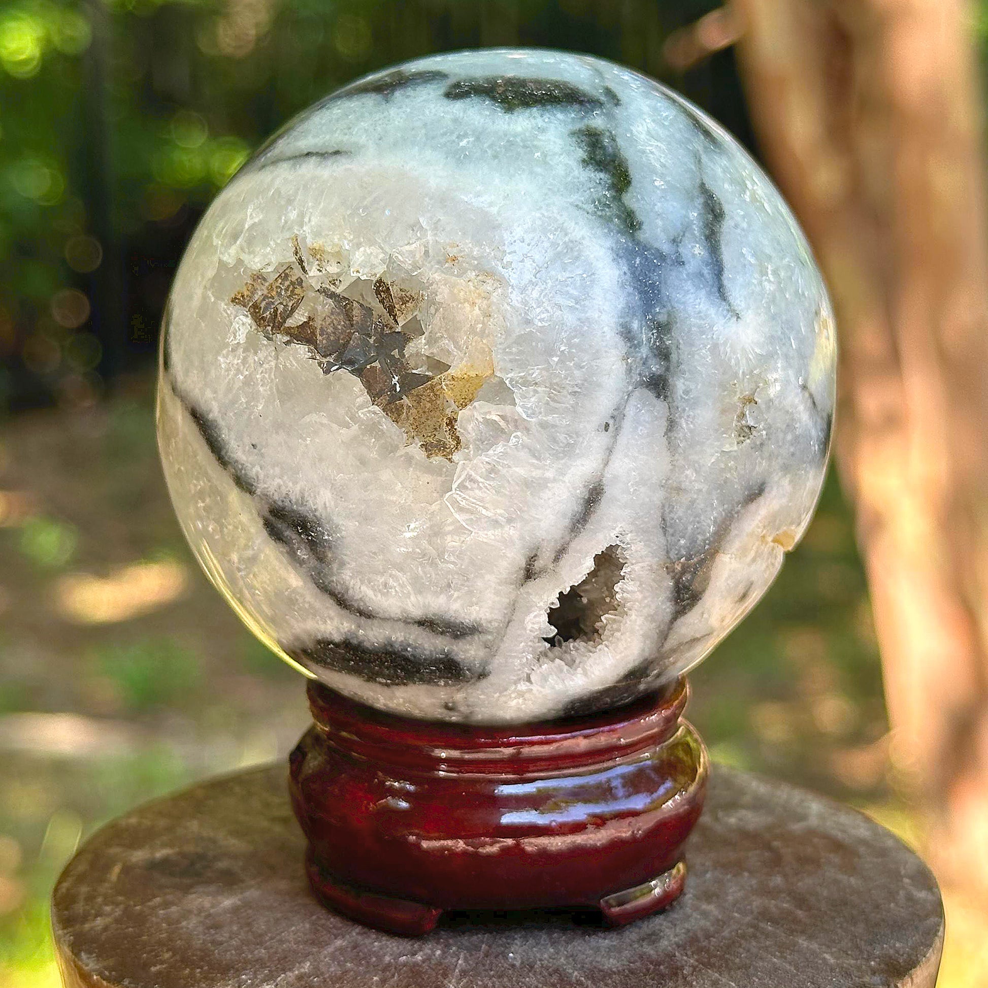 Polished Sphalerite Crystal Gemstone Sphere Decor Ball - Gem Avenue