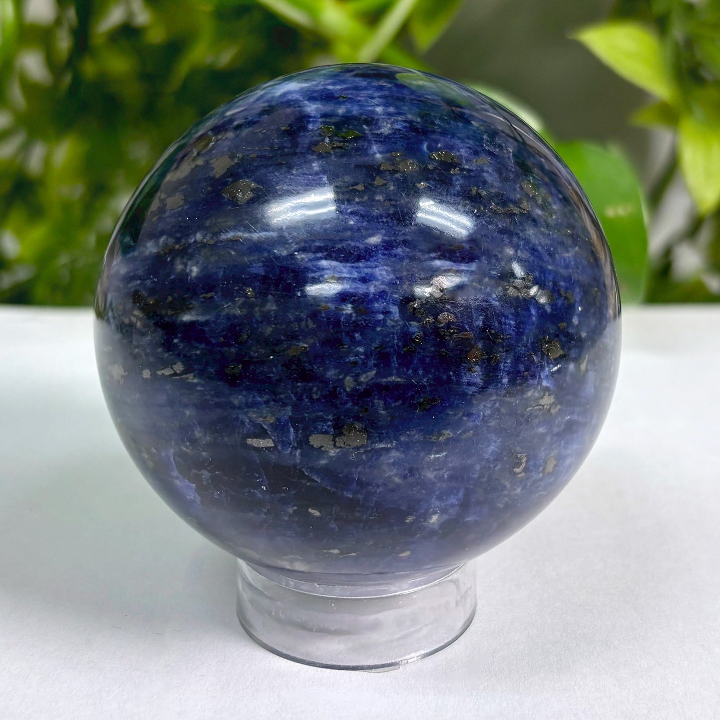 Polished Sodalite Crystal Gemstone Sphere Decor Ball - Gem Avenue
