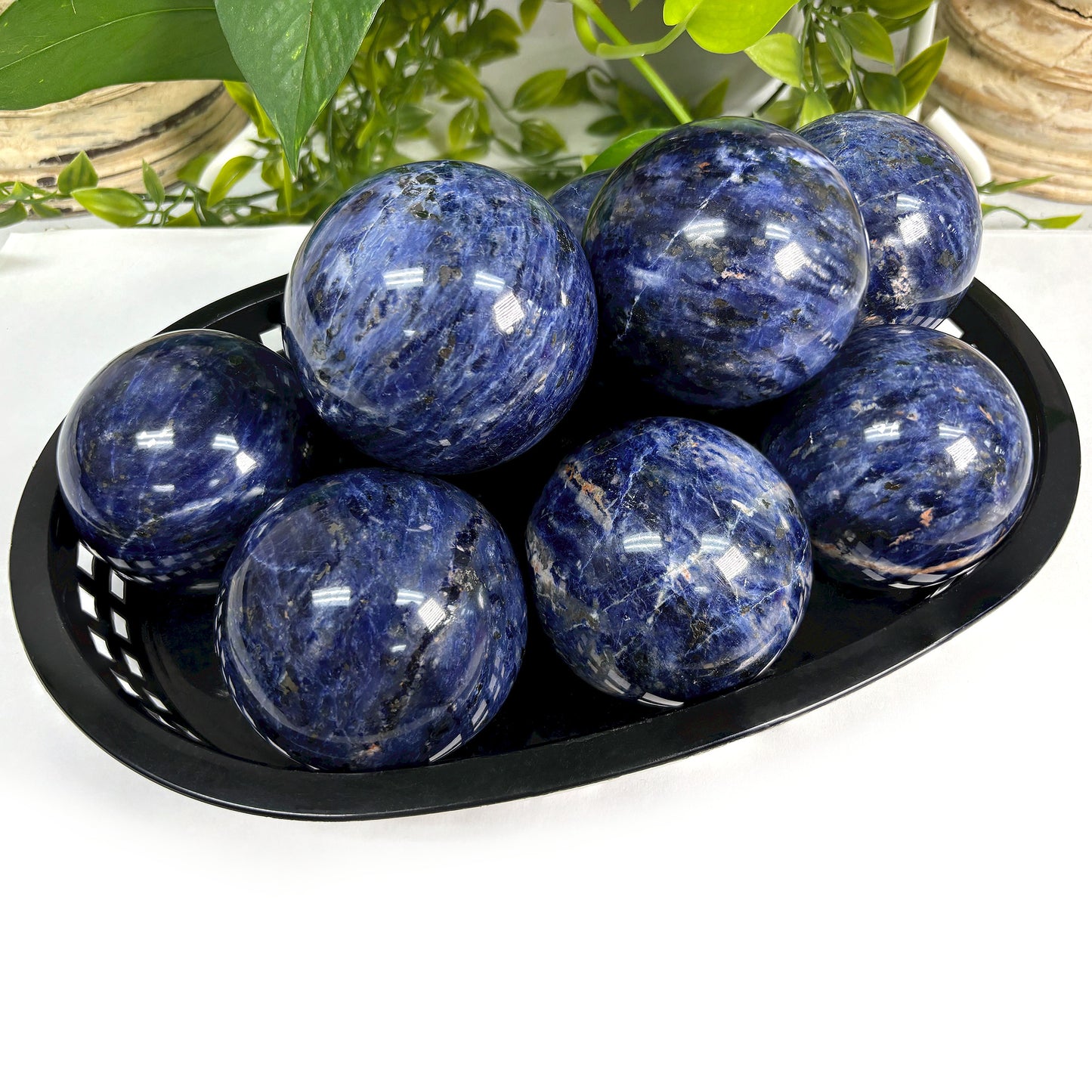 Polished Sodalite Crystal Gemstone Sphere Decor Ball - Gem Avenue