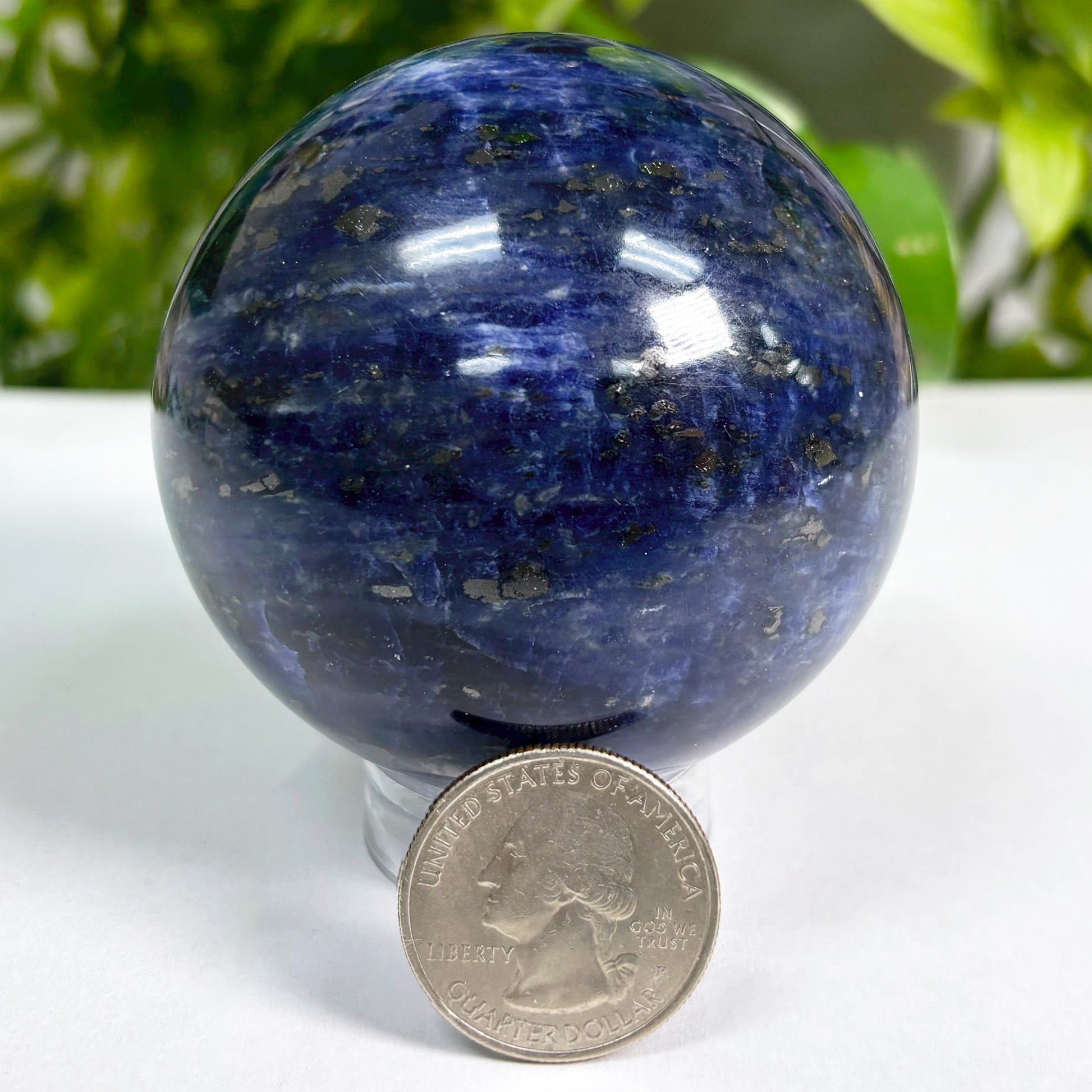Polished Sodalite Crystal Gemstone Sphere Decor Ball - Gem Avenue