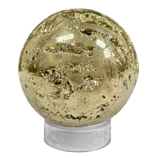 Polished Pyrite Crystal Gemstone Sphere Decor Ball -Gem Avenue