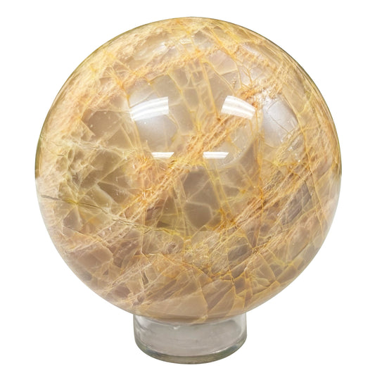 Polished Moonstone Crystal Gemstone Sphere Decor Ball - Gem Avenue