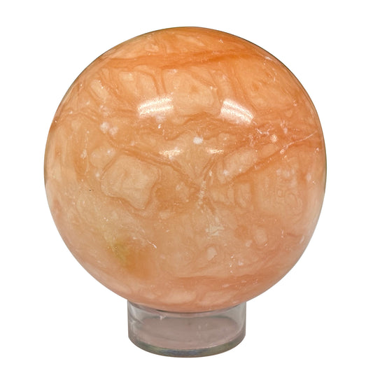 Polished Orange Calcite Crystal Gemstone Sphere Decor Ball - Gem Avenue