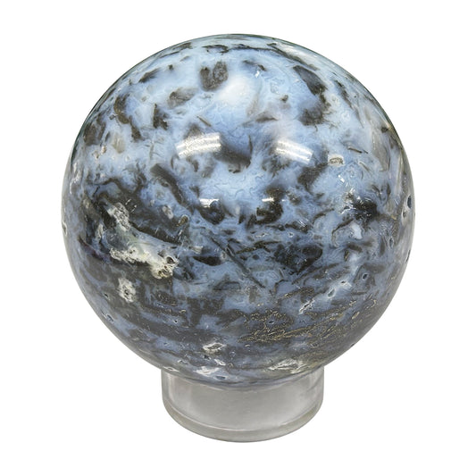 Polished Plume Agate Crystal Gemstone Sphere Decor Ball - Gem Avenue