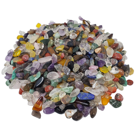 1 Lb Natural Mixed Stone Tumbled Chips – Healing Crystals for Meditation & Crafts