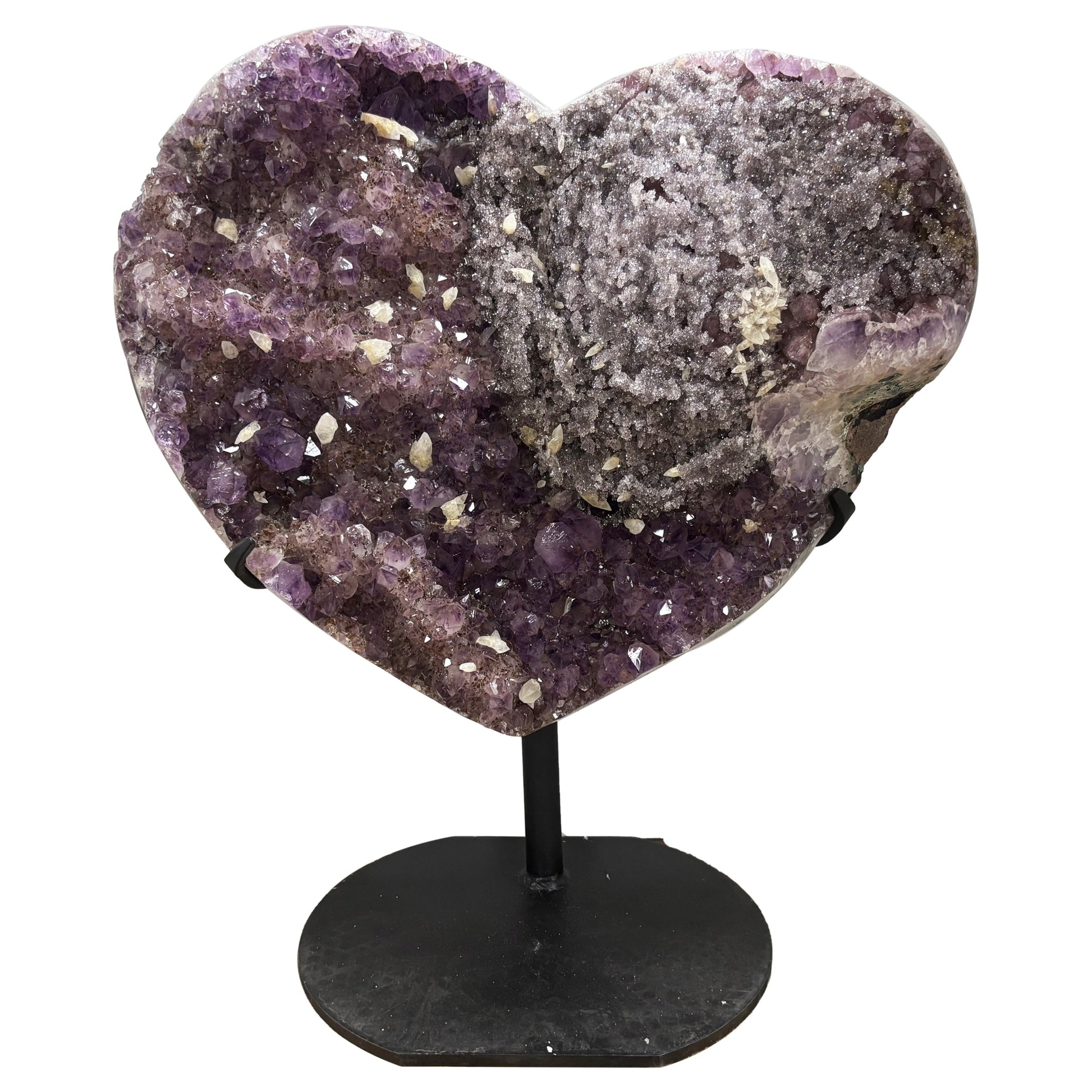 Amethyst Heart Shaped Gemstone Crystal Geode - Gem Avenue