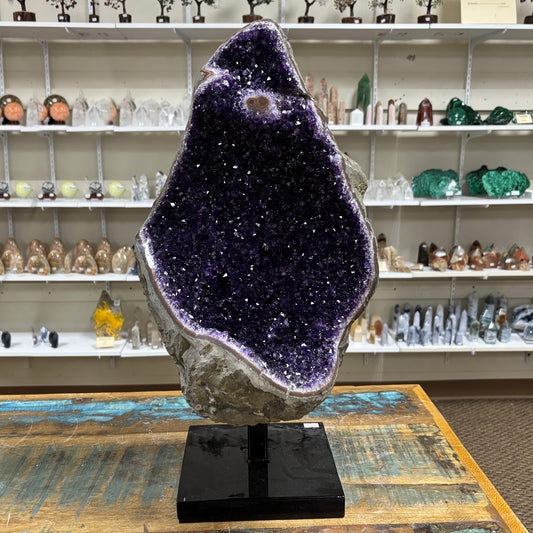 Purple Amethyst Gemstone Crystal Geode - Gem Avenue