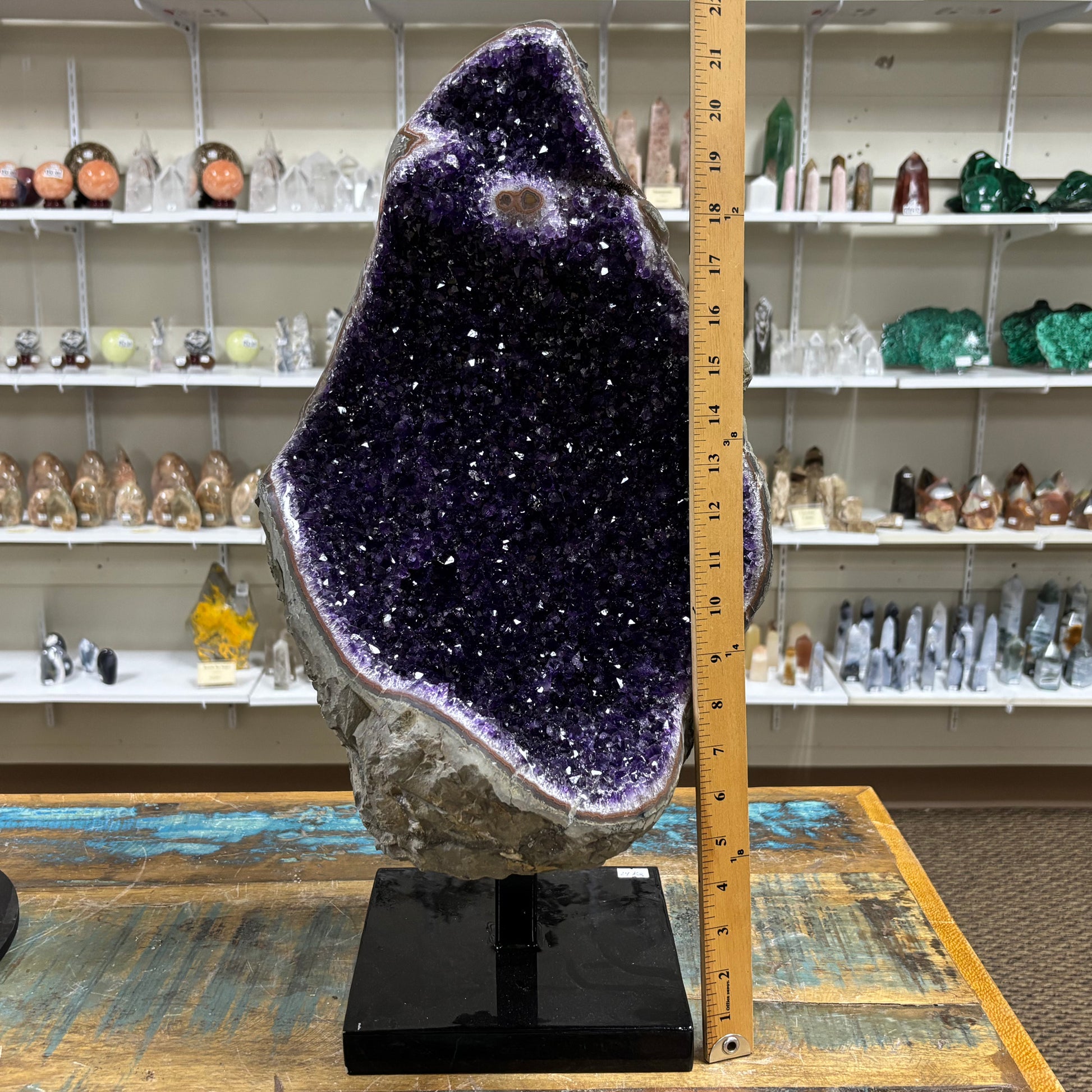 Purple Amethyst Gemstone Crystal Geode - Gem Avenue