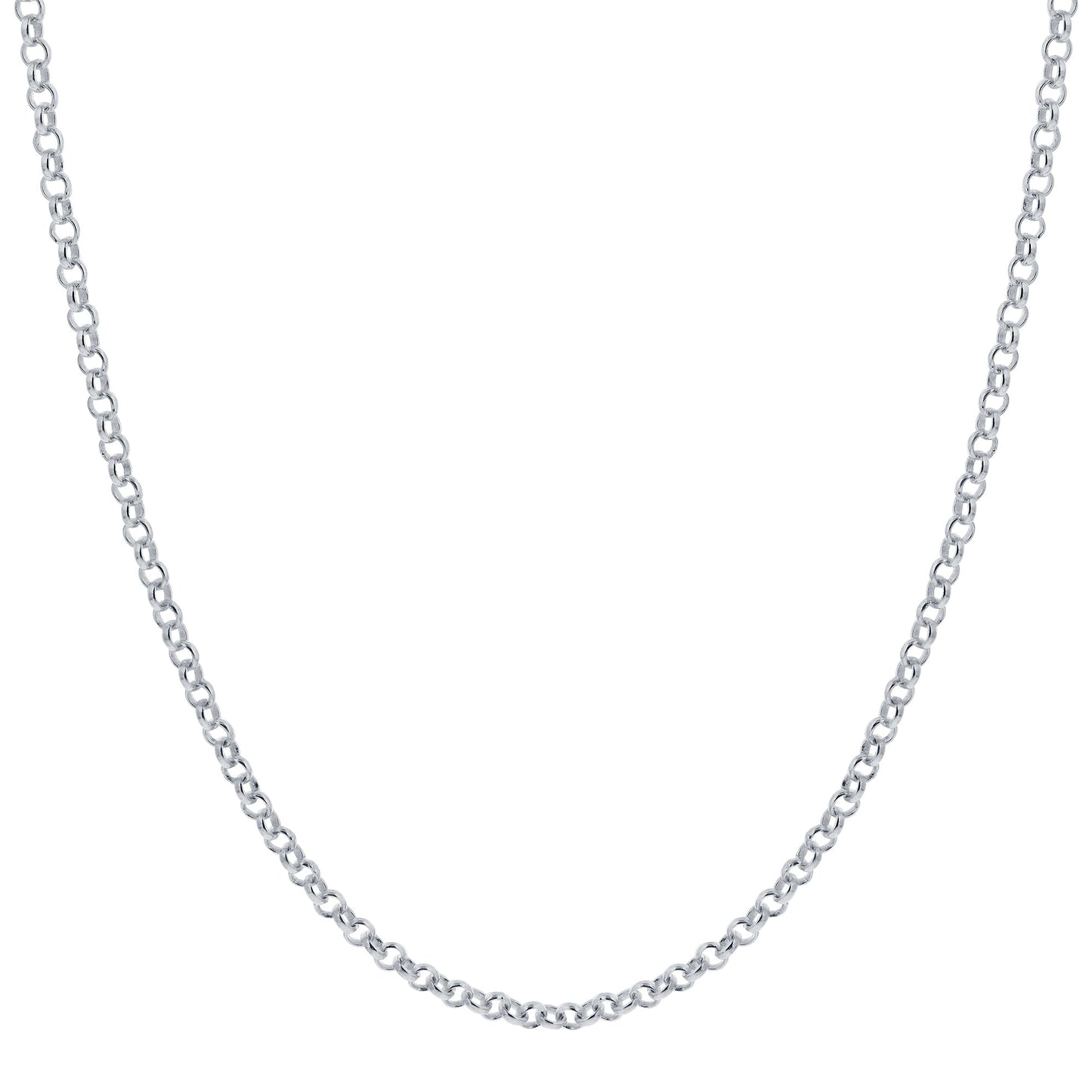 Italian 925 Sterling Silver Rolo Sturdy Chain Necklace - Gem Avenue