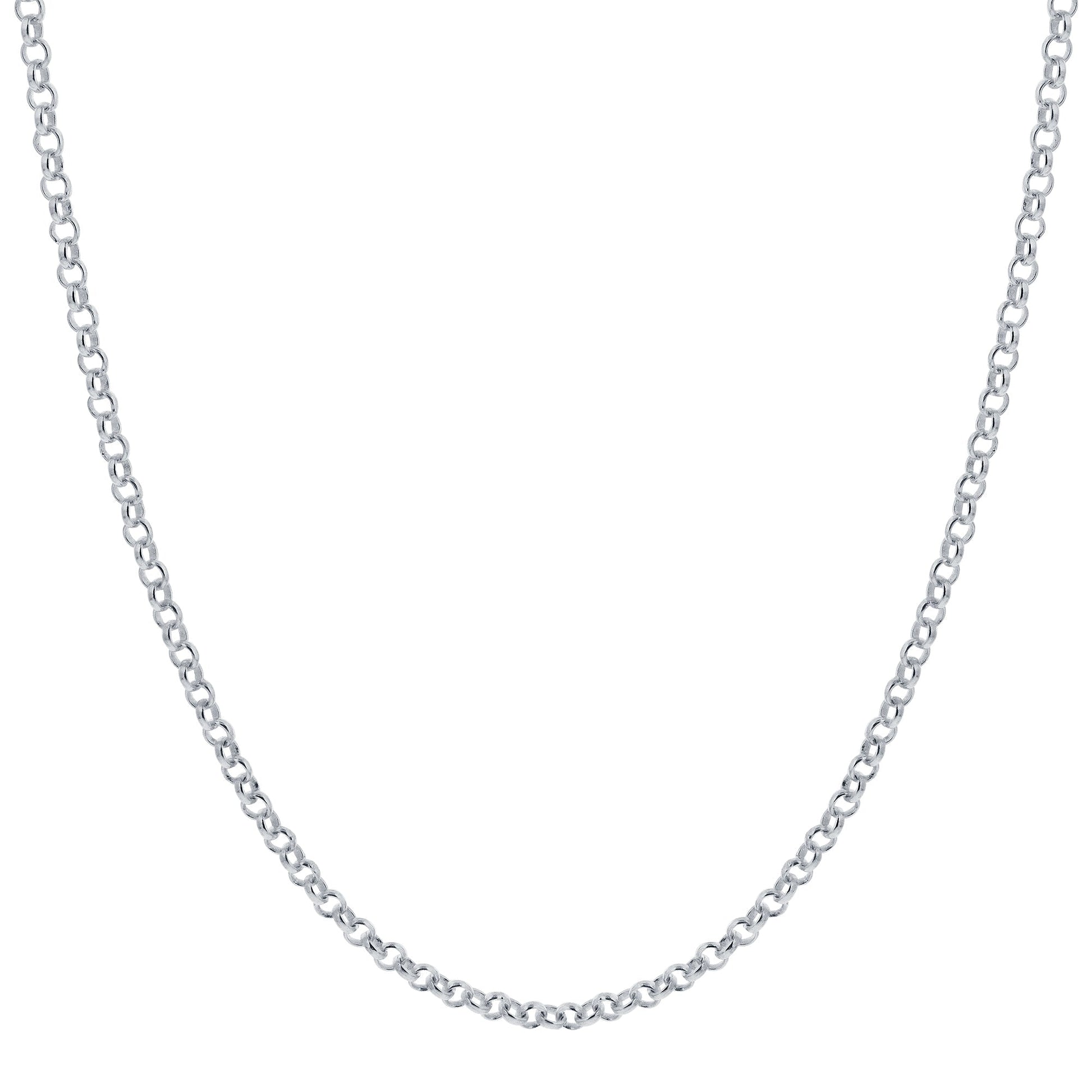 Italian 925 Sterling Silver Rolo Sturdy Chain Necklace - Gem Avenue