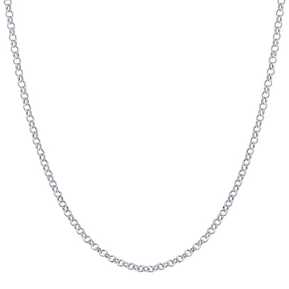 Italian 925 Sterling Silver Rolo Sturdy Chain Necklace - Gem Avenue