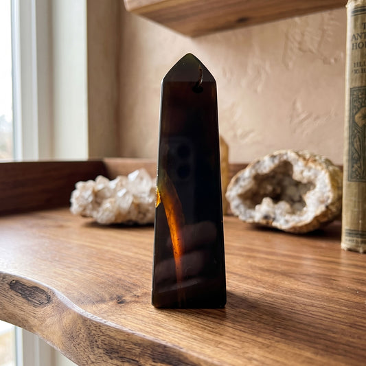 Natural Polished Fluorite Crystal Self Standing Tower 4.25"