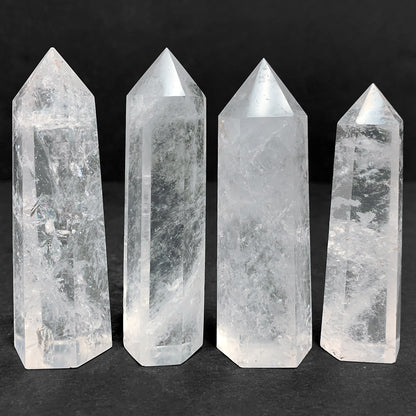 Natural Clear Quartz Crystal Obelisk Tower Point Home Decor - Gem Avenue