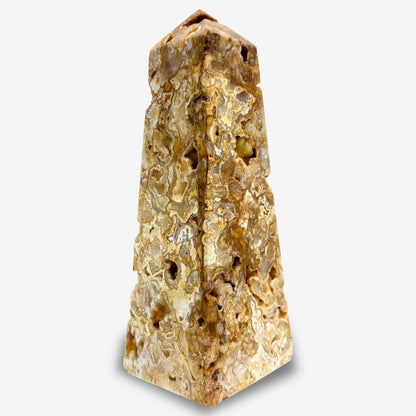 Polished Crazy Lace Agate Crystal Wand Self Standing Obelisk Tower-Gem Avenue