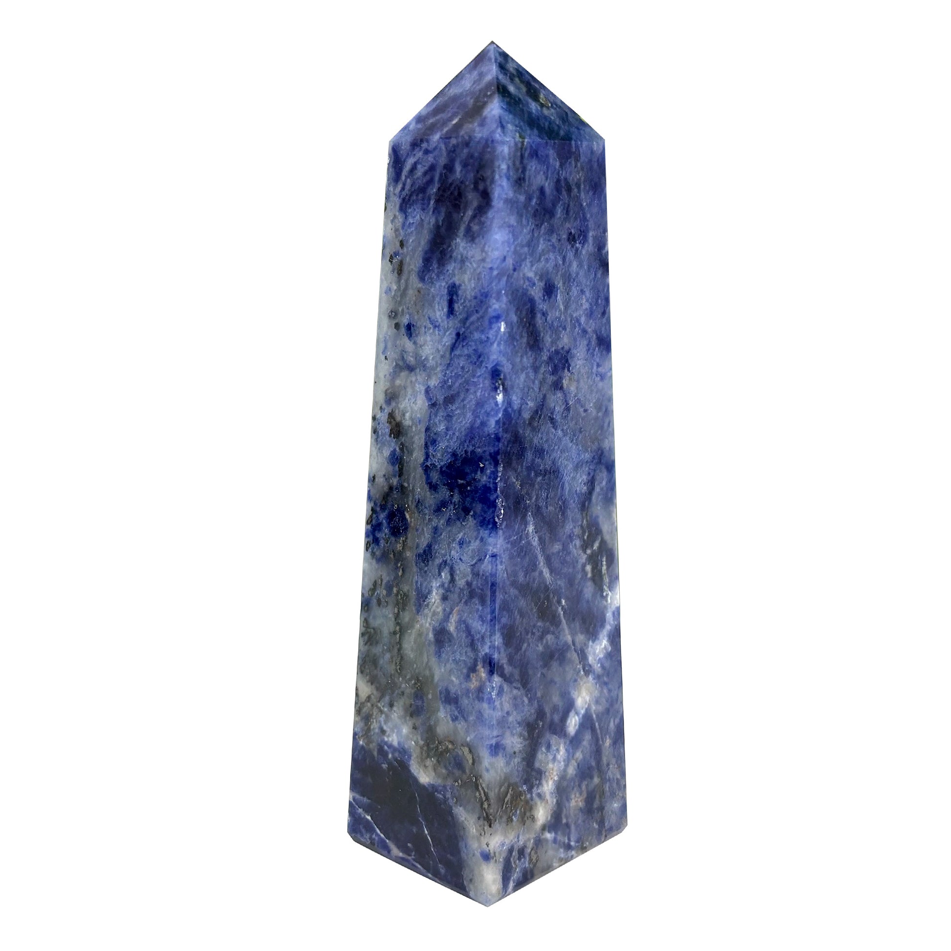 Natural Sodalite Crystal Gemstone Obelisk Tower Point - Gem Avenue