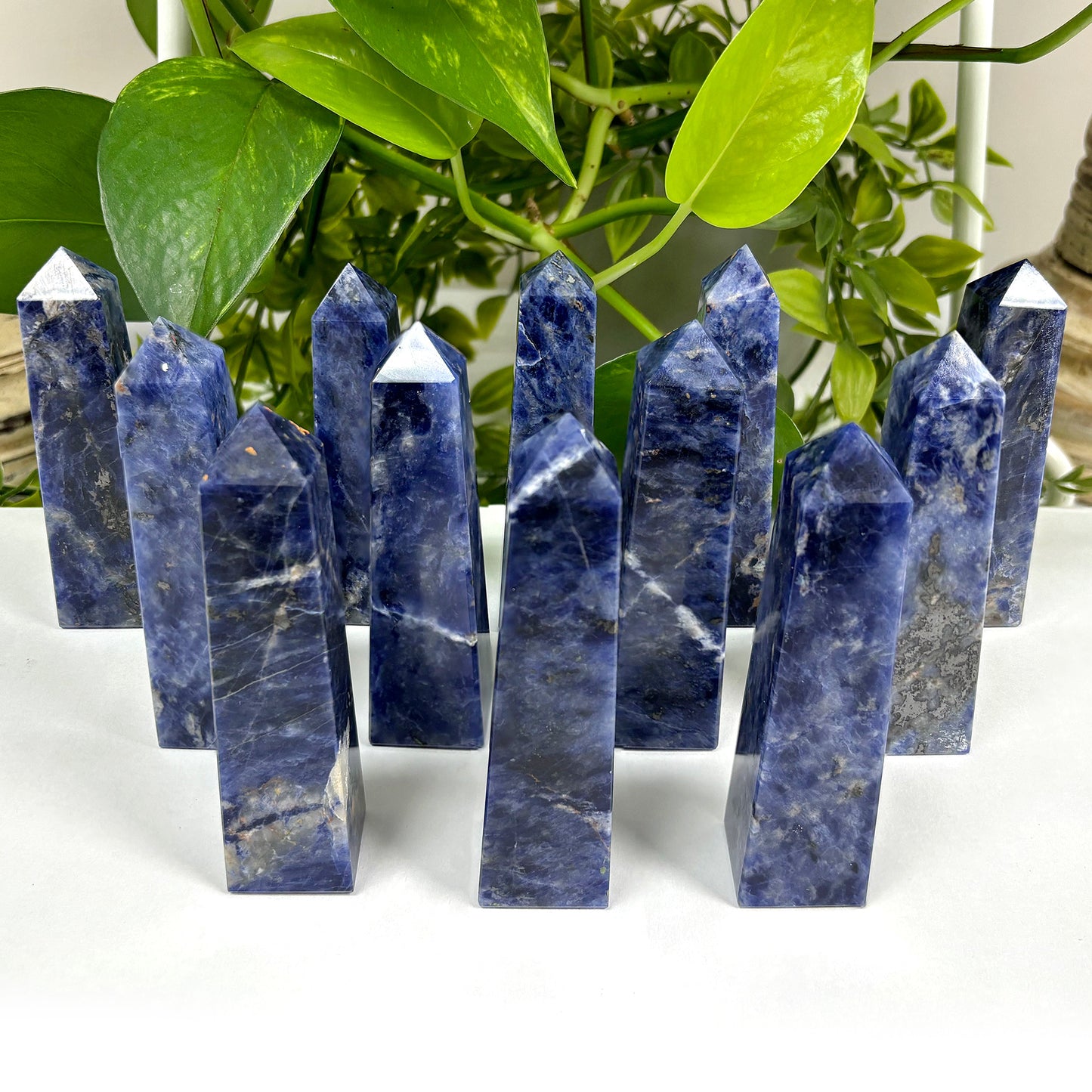 Natural Sodalite Crystal Gemstone Obelisk Tower Point