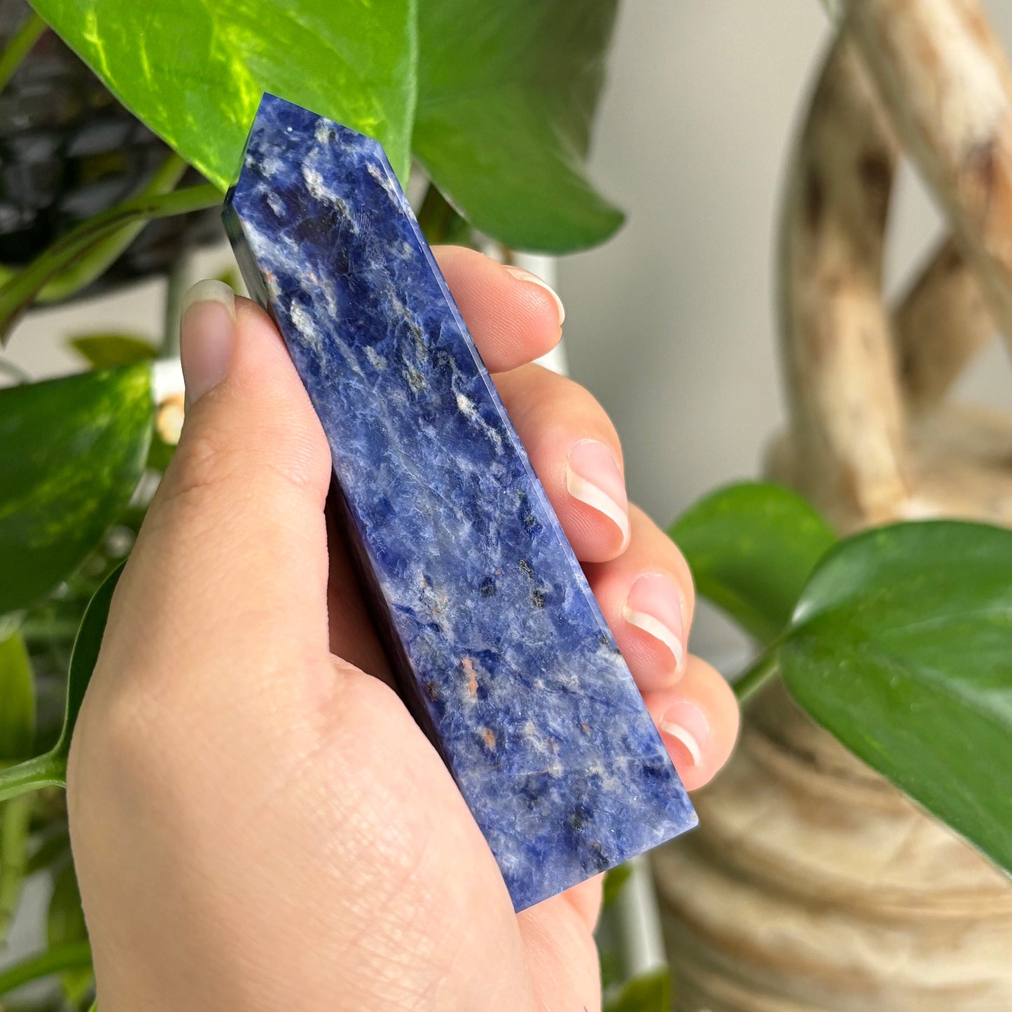 Natural Sodalite Crystal Gemstone Obelisk Tower Point