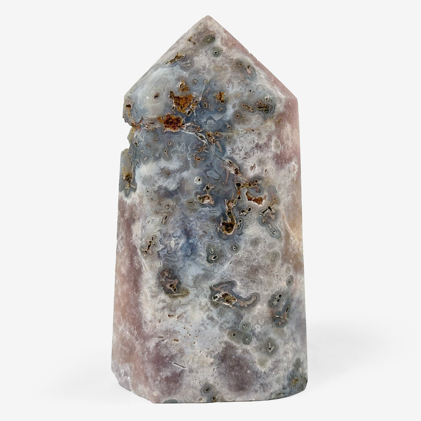 Natural Pink Amethyst Crystal Obelisk Tower – Polished Gemstone Point for Emotional Healing, Meditation & Elegant Home Décor – Unique Collector’s Crystal - RPO401