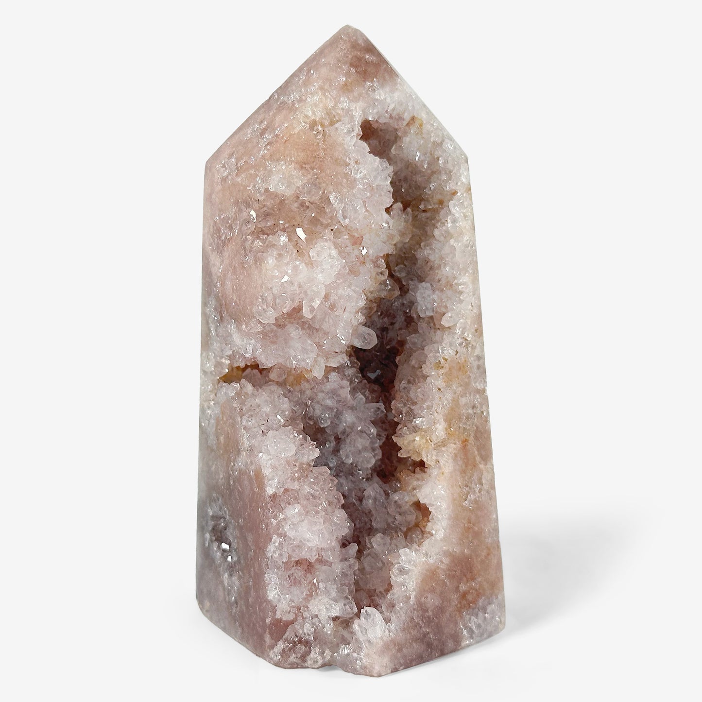 Natural Pink Amethyst Crystal Obelisk Tower – Polished Gemstone Point for Emotional Healing, Meditation & Elegant Home Décor – Unique Collector’s Crystal - RPO401