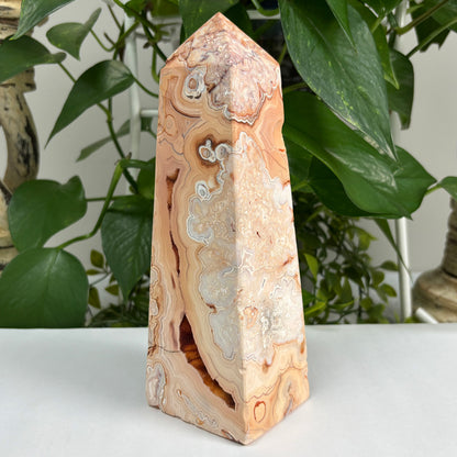 Natural Crazy Lace Agate Crystal Gemstone Obelisk Tower Point - Gem Avenue