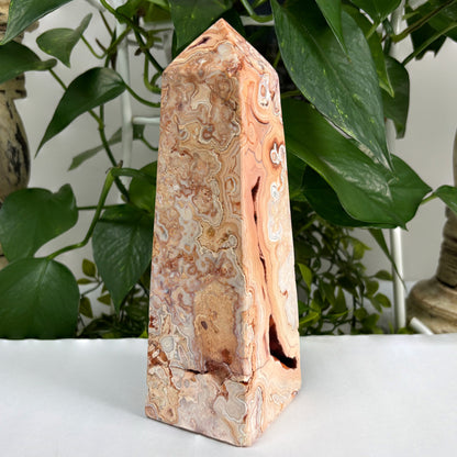Natural Crazy Lace Agate Crystal Gemstone Obelisk Tower Point - Gem Avenue