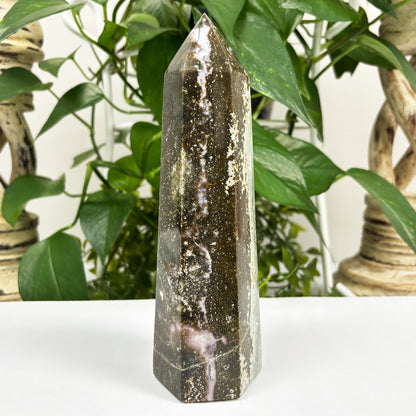 Natural Sea Jasper Crystal Gemstone Obelisk Tower Point - Gem Avenue