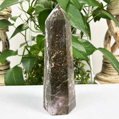 Natural Sea Jasper Crystal Gemstone Obelisk Tower Point - Gem Avenue