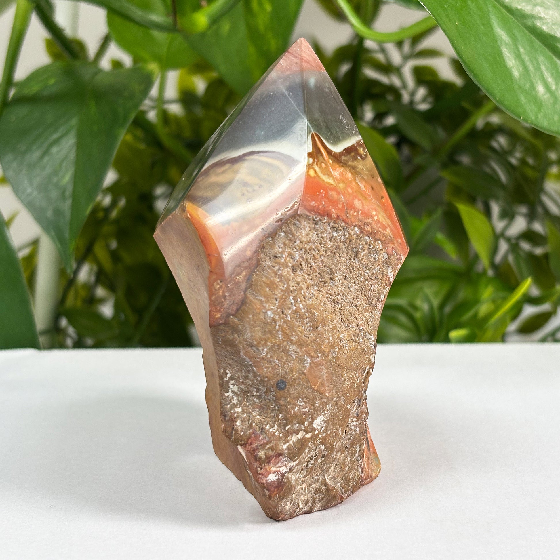 Natural Polychrome Jasper Crystal Gemstone Obelisk Tower Point - Gem Avenue