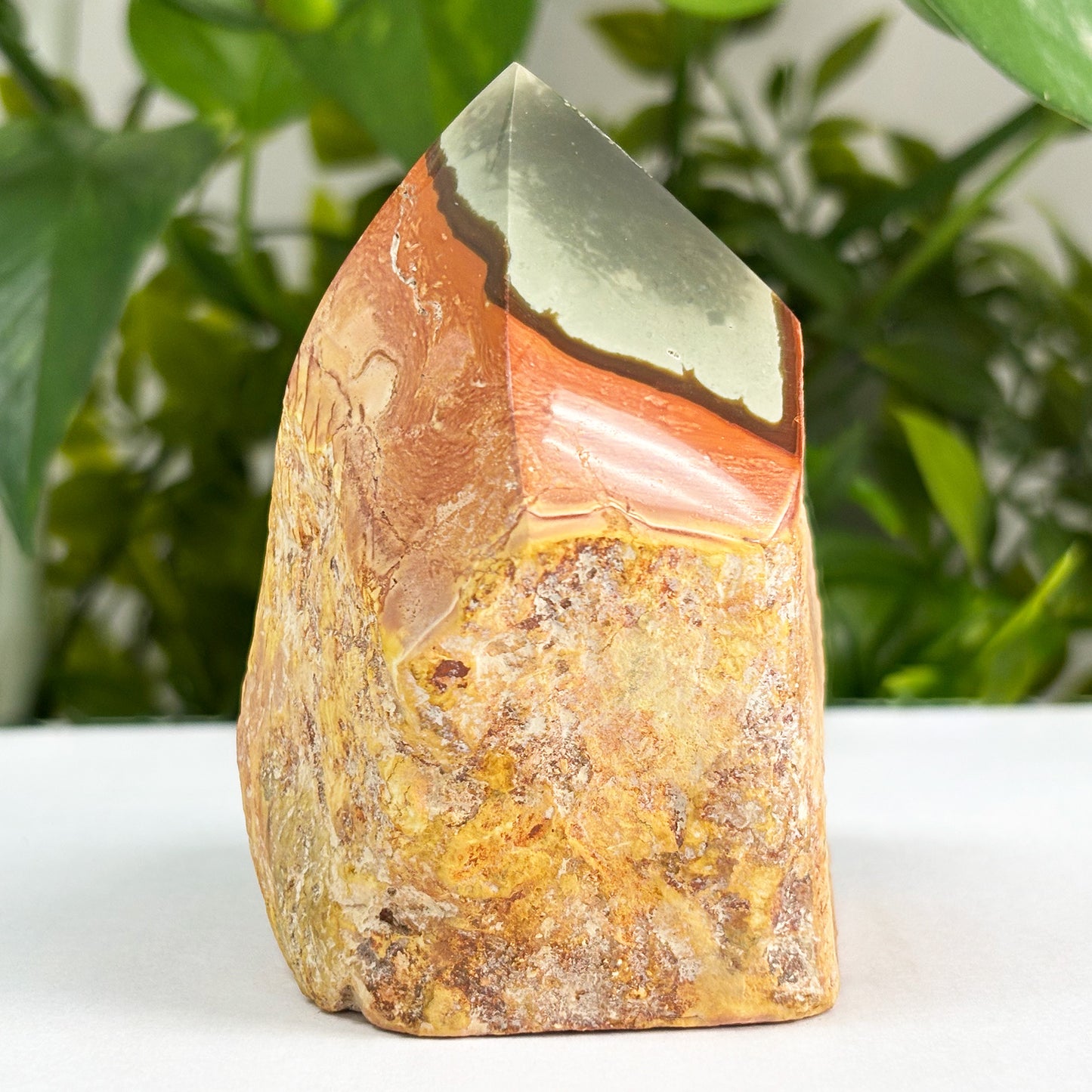Natural Polychrome Jasper Crystal Gemstone Obelisk Tower Point - Gem Avenue