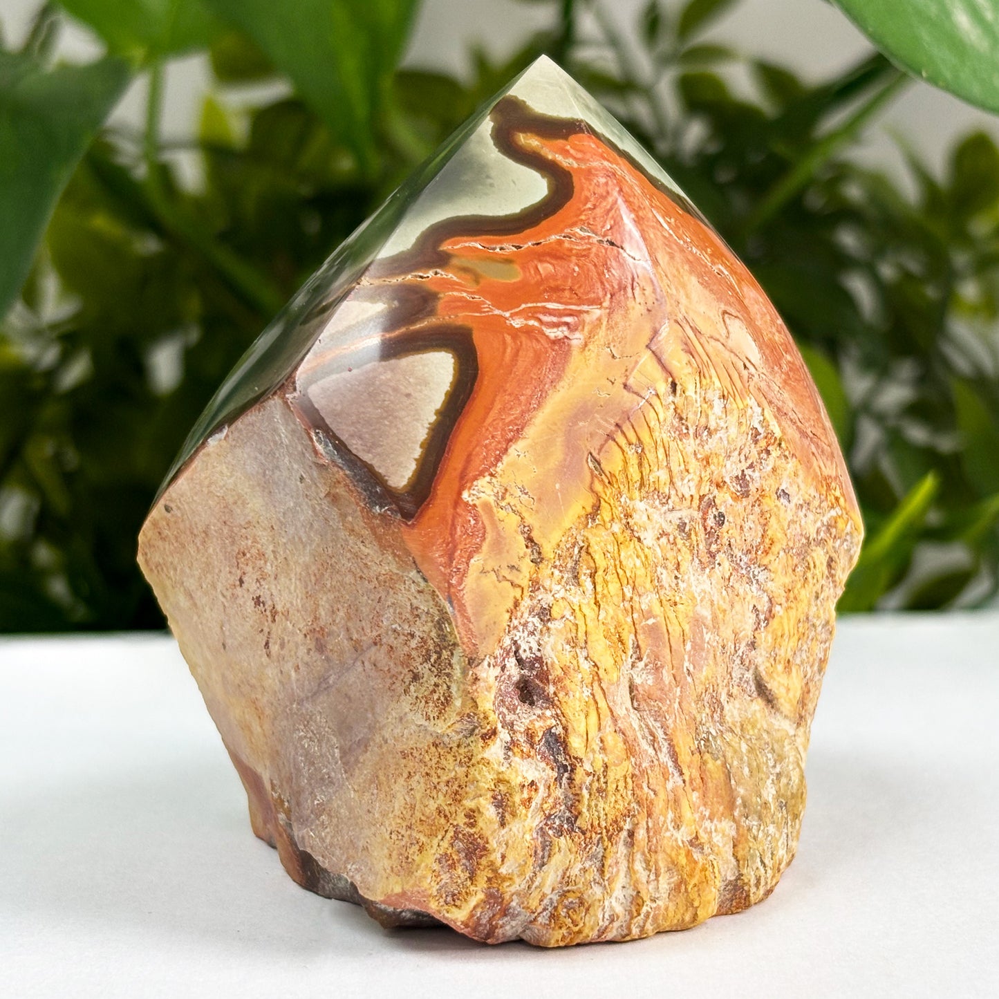 Natural Polychrome Jasper Crystal Gemstone Obelisk Tower Point - Gem Avenue