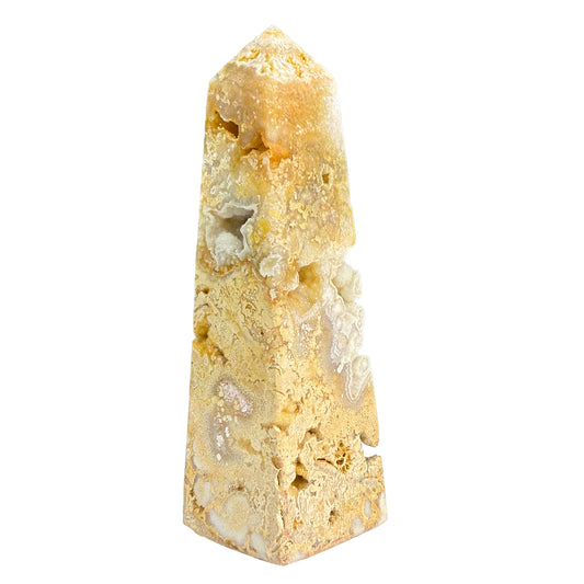 Natural Crazy Lace Agate Crystal Gemstone Obelisk Tower Point - Gem Avenue