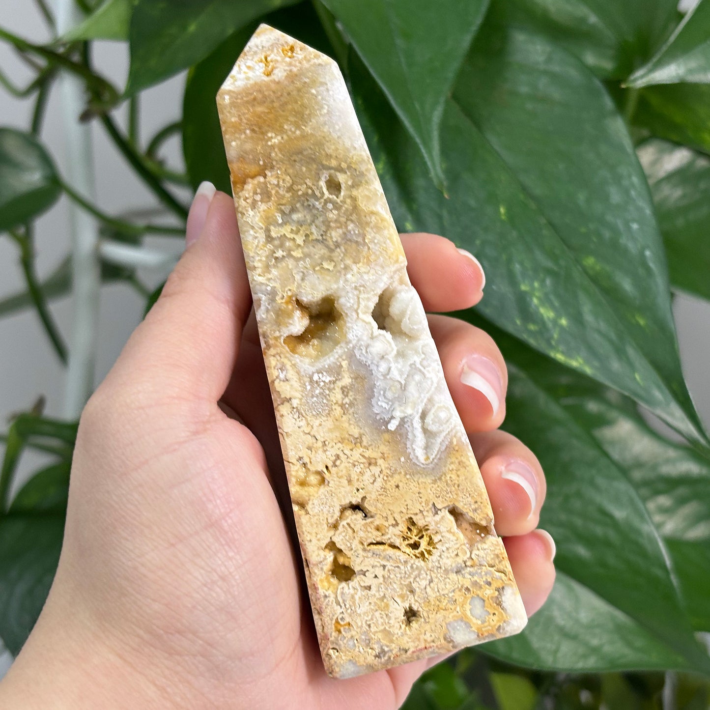 Natural Crazy Lace Agate Crystal Gemstone Obelisk Tower Point - Gem Avenue