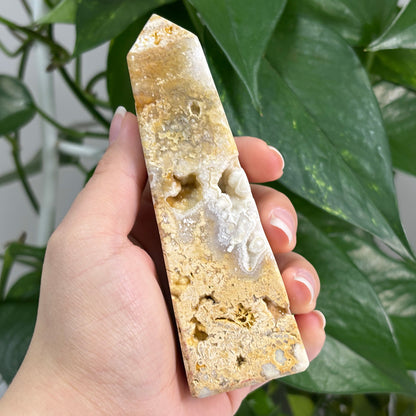 Natural Crazy Lace Agate Crystal Gemstone Obelisk Tower Point - Gem Avenue
