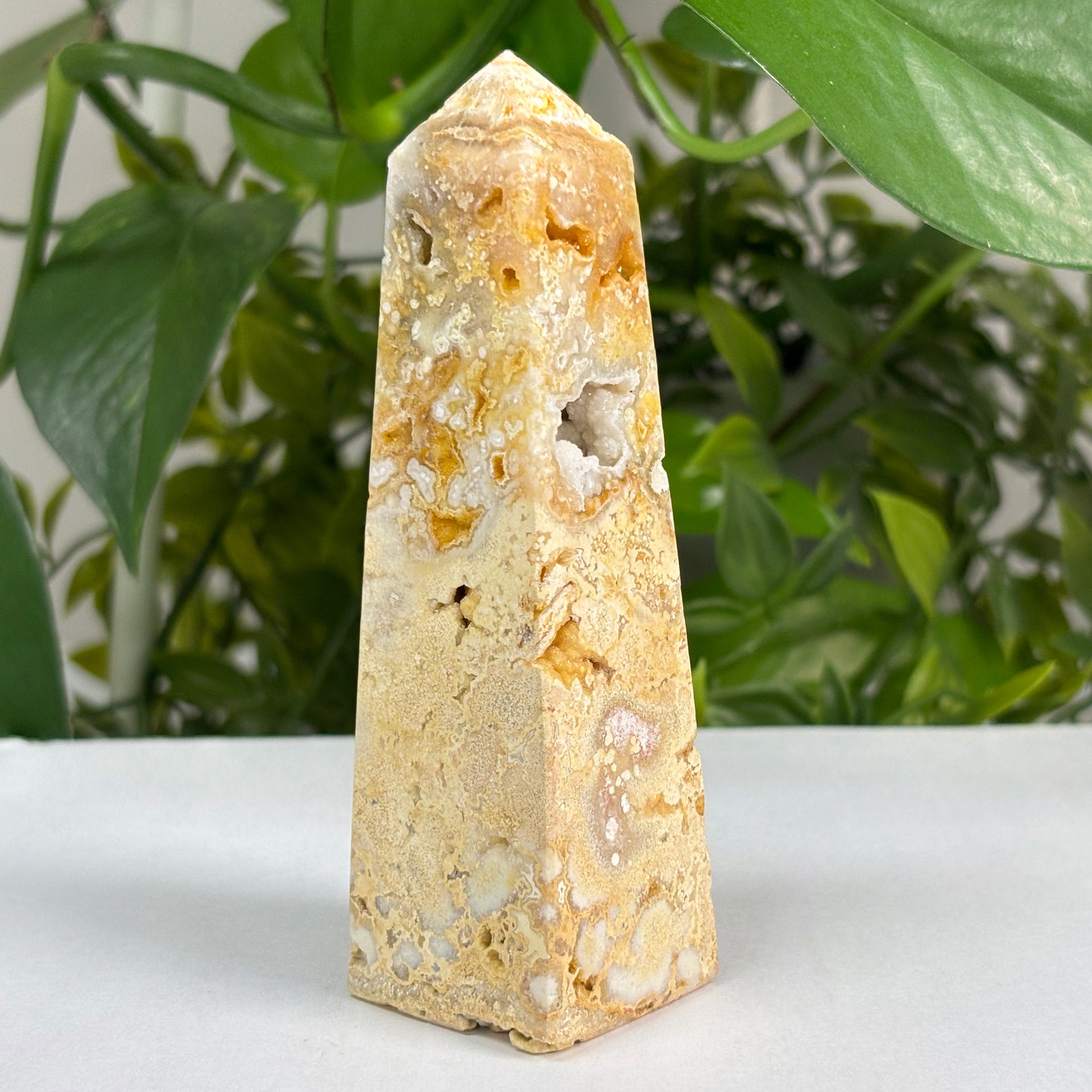 Natural Crazy Lace Agate Crystal Gemstone Obelisk Tower Point - Gem Avenue
