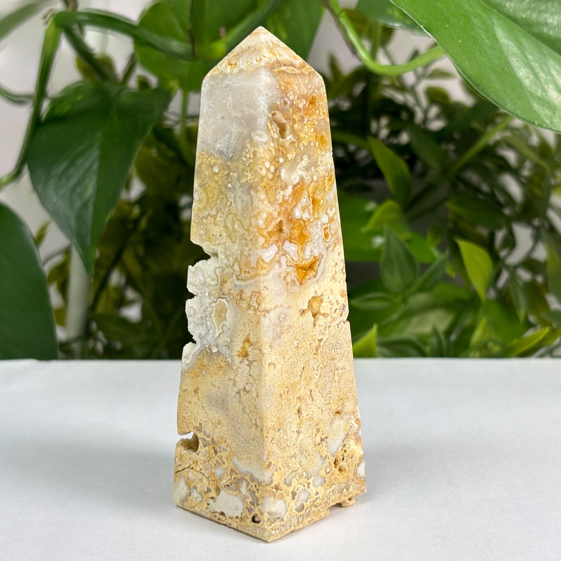 Natural Crazy Lace Agate Crystal Gemstone Obelisk Tower Point - Gem Avenue