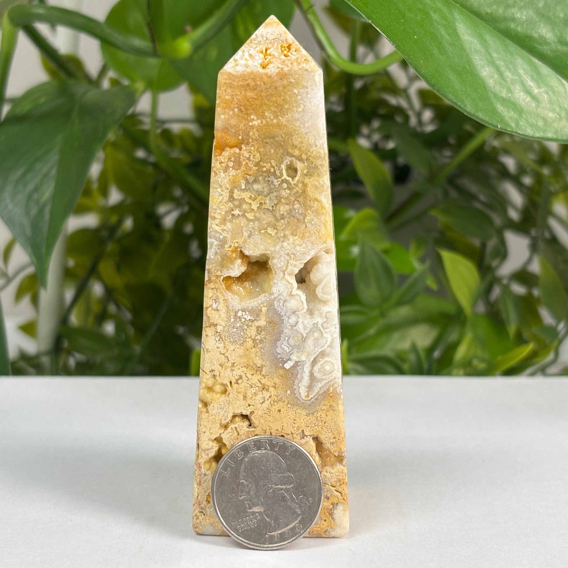 Natural Crazy Lace Agate Crystal Gemstone Obelisk Tower Point - Gem Avenue