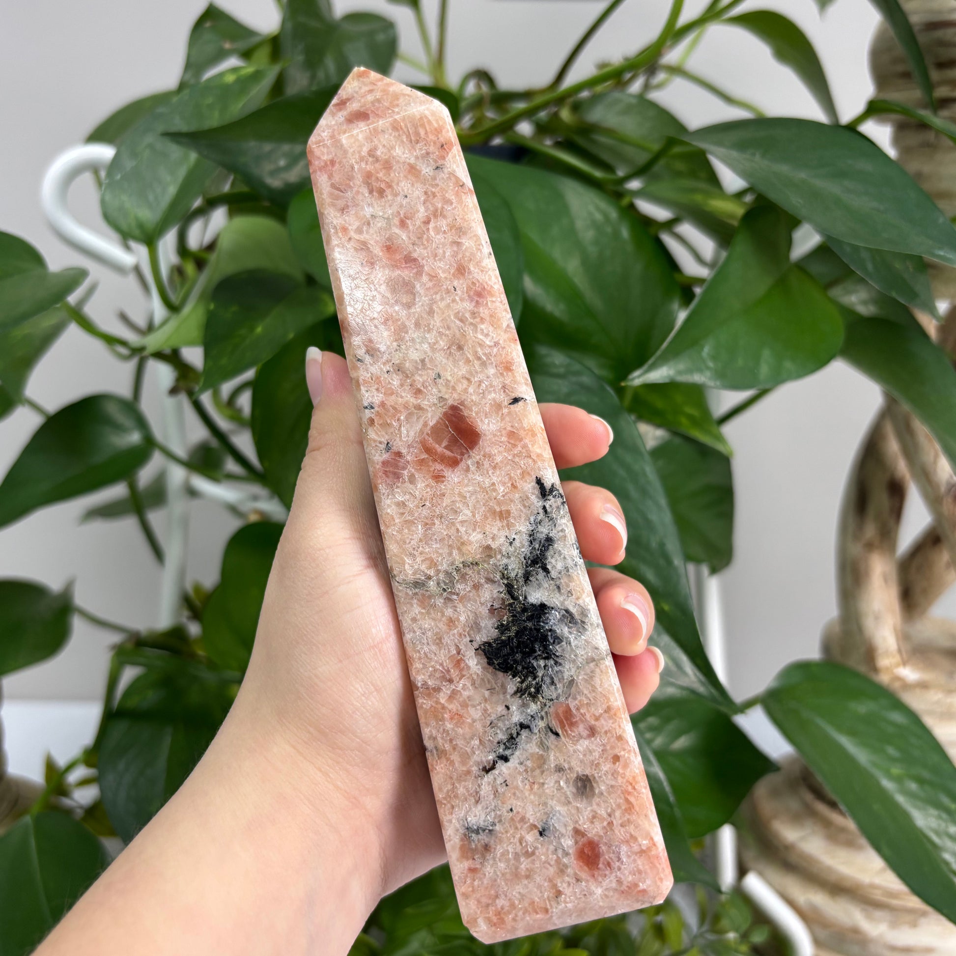 Natural Sunstone Crystal Gemstone Obelisk Tower Point - Gem Avenue