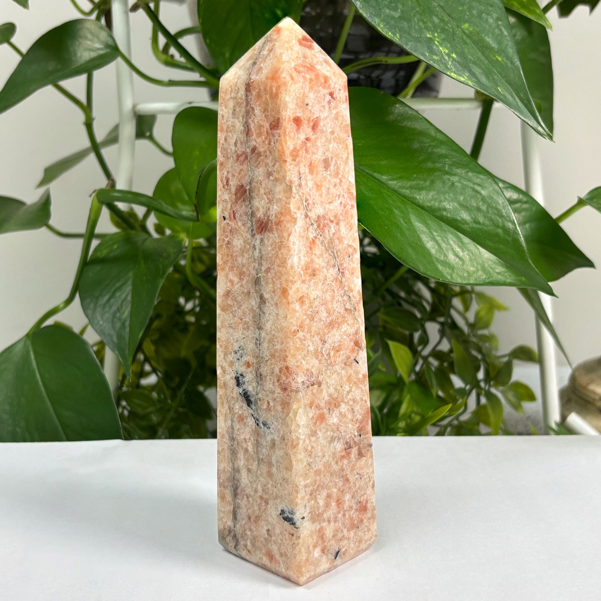 Natural Sunstone Crystal Gemstone Obelisk Tower Point - Gem Avenue