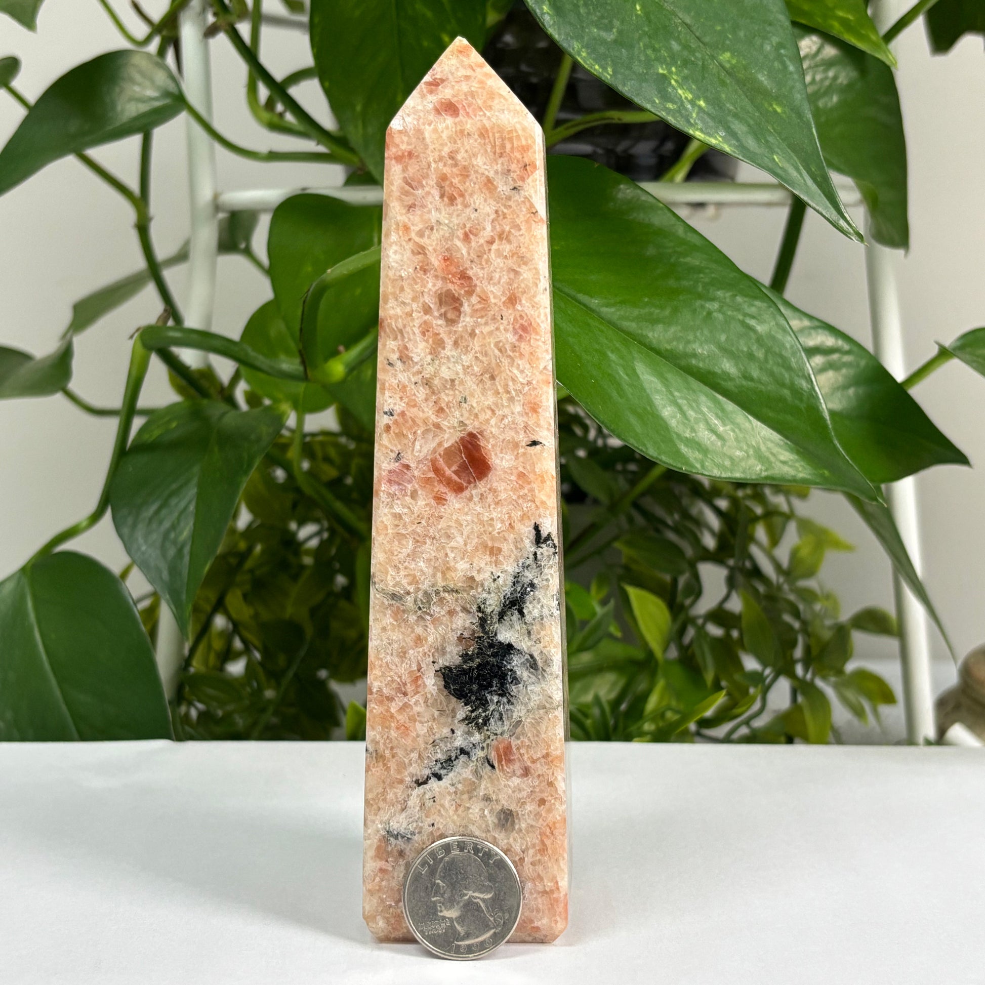 Natural Sunstone Crystal Gemstone Obelisk Tower Point - Gem Avenue