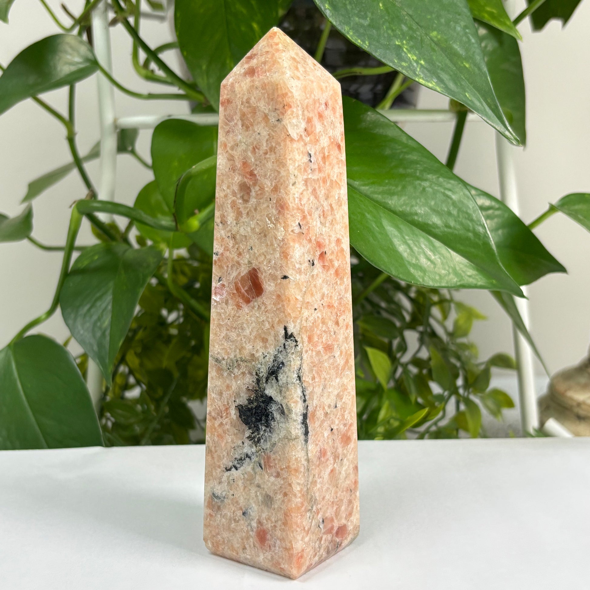 Natural Sunstone Crystal Gemstone Obelisk Tower Point - Gem Avenue