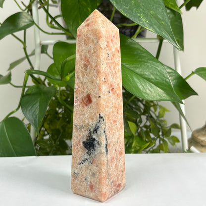 Natural Sunstone Crystal Gemstone Obelisk Tower Point - Gem Avenue