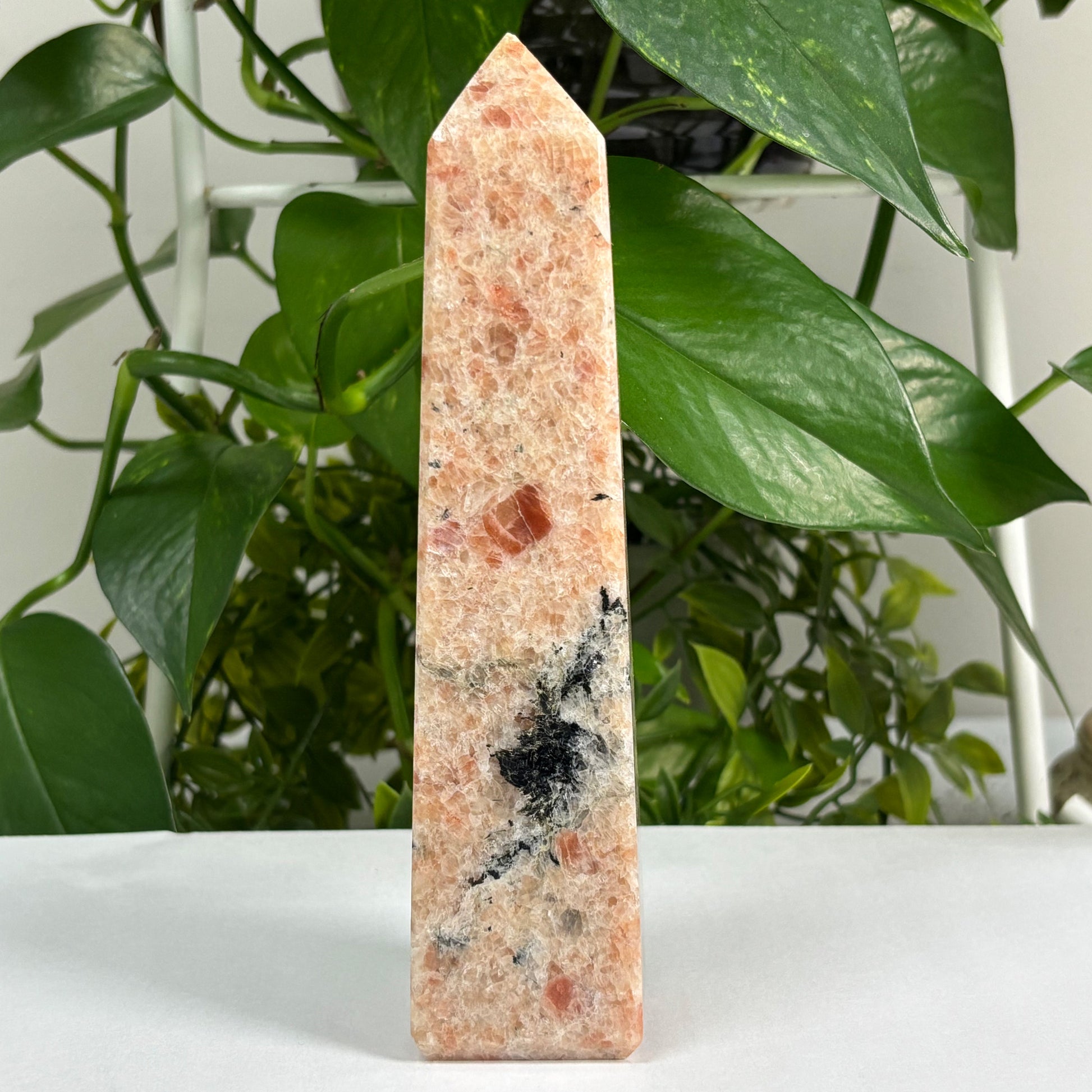 Natural Sunstone Crystal Gemstone Obelisk Tower Point - Gem Avenue