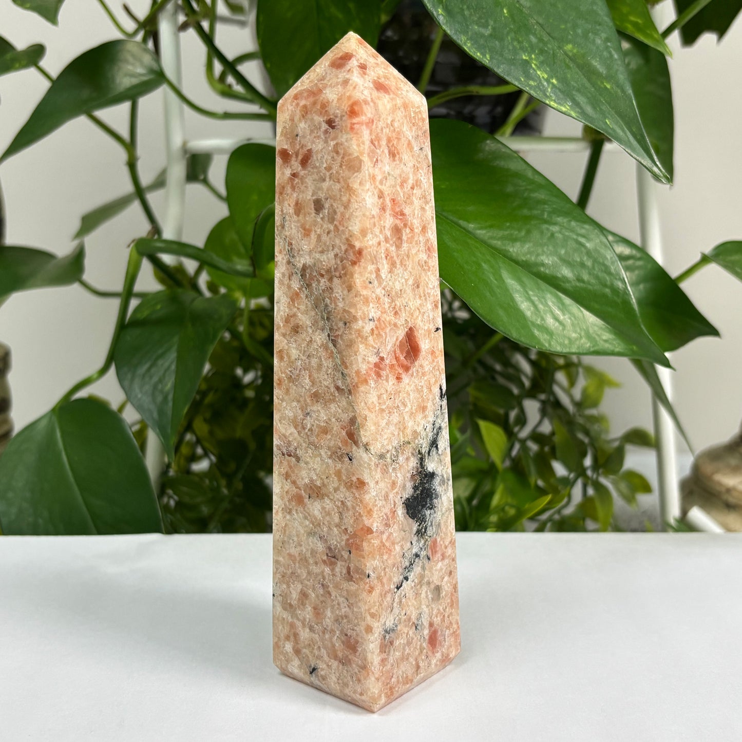 Natural Sunstone Crystal Gemstone Obelisk Tower Point - Gem Avenue